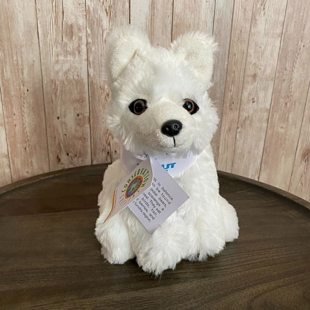 Wildlife Artists Trout Lake Camps Arctic Fox Plush Stuffed Animal Toy White 6''